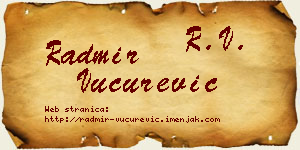 Radmir Vučurević vizit kartica